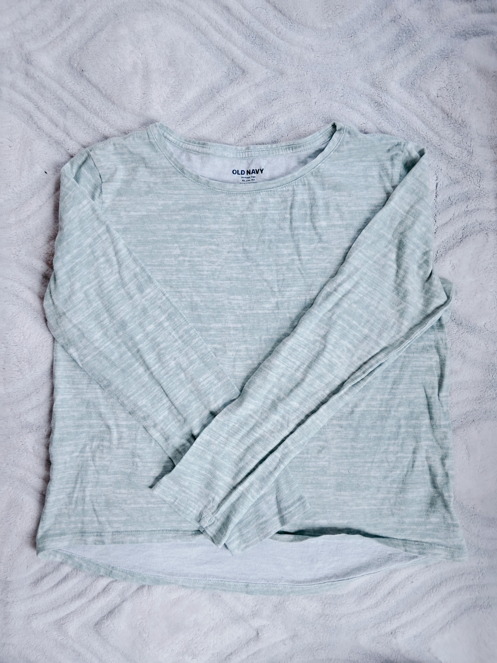 Old Navy Light Mint Marled Long-Sleeve Tee